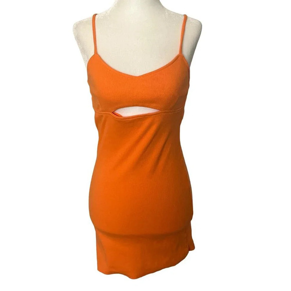 Steve Madden Out Late Dress Iin Tangerine Small Womens Cut out Bodycon - Picture 4 of 13